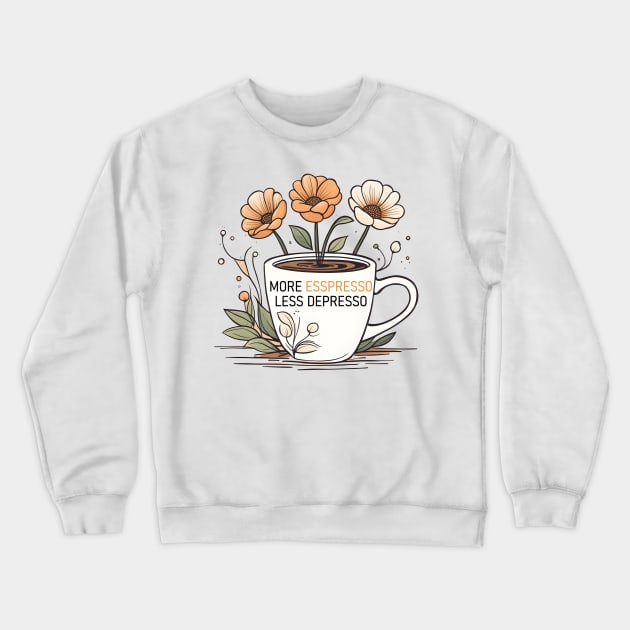 more espresso less depresso Crewneck Sweatshirt by CAFFEIN